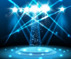 Stage with spotlight effect design vector material 04
