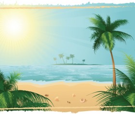 Sunny beach design vector background 03