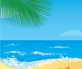 Sunny beach design vector background 06