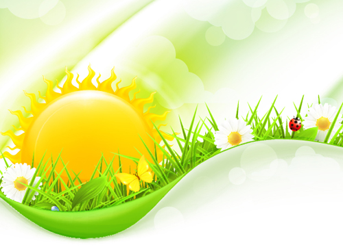 Set of Sunny day vector background 05
