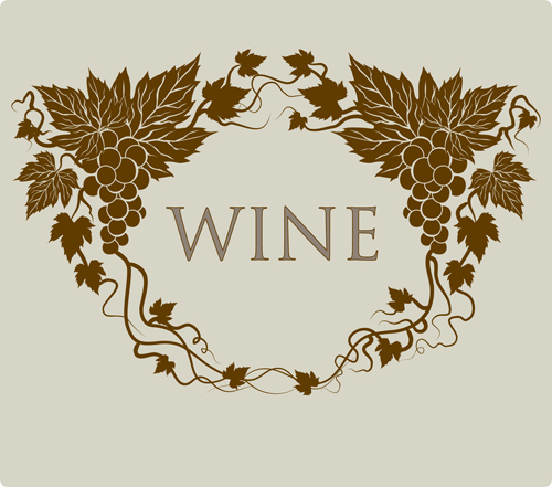 Retro style grape wine background vector 01