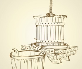 Retro style grape wine background vector 04