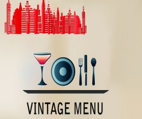Elements of Vintage Menu cover design vector 04