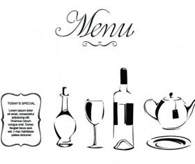 Elements of Vintage Menu cover design vector 05