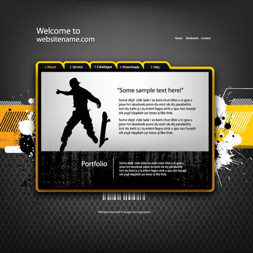 Personality Web site template design vector 01