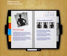 Personality Web site template design vector 02