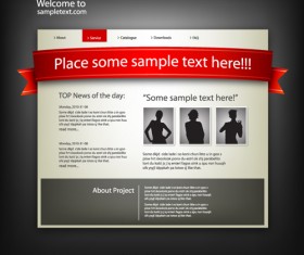 Personality Web site template design vector 03