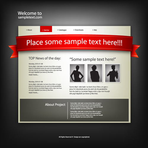 Personality Web site template design vector 03