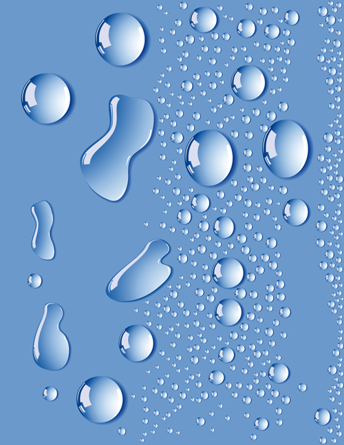 Vivid Water Drops design vector 04