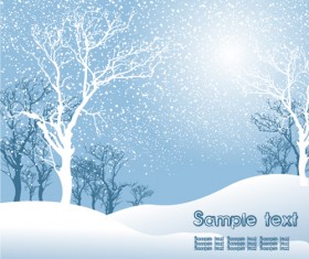 Elements of Winter with Snow backgrounds vector 01