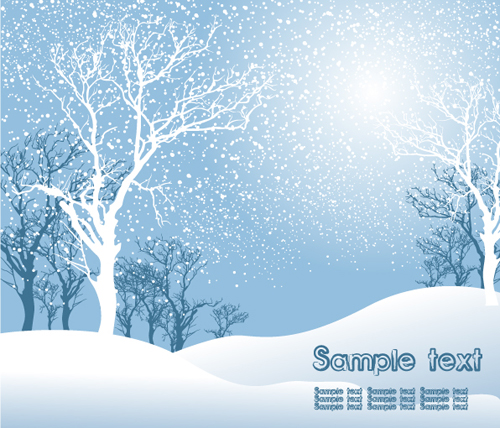 Download Elements of Winter with Snow backgrounds vector 01 free ...