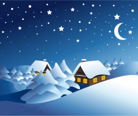 Elements of Winter with Snow backgrounds vector 02