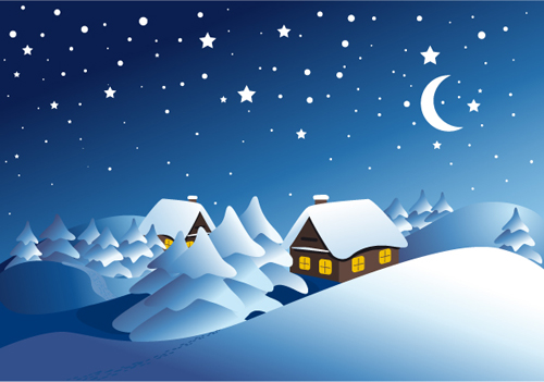 Elements of Winter with Snow backgrounds vector 02 free download