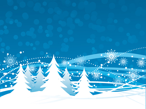 Elements of Winter with Snow backgrounds vector 04