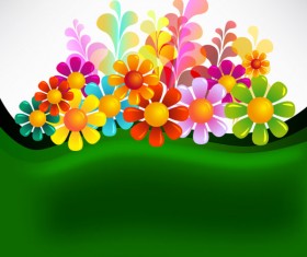 Set of Texture flower vector backgrounds art 02