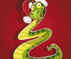 Snake 2013 Christmas design vector graphics 02