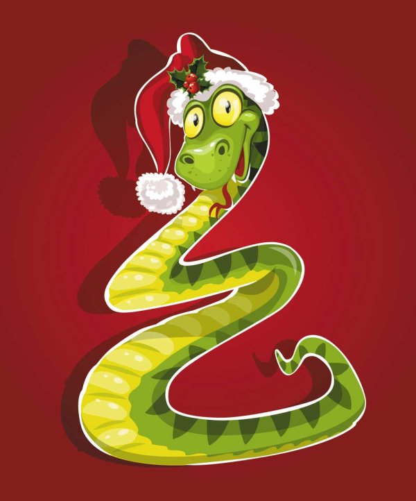 Snake 2013 Christmas design vector graphics 02