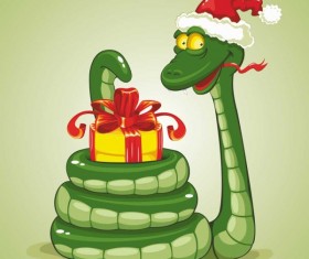 Snake 2013 Christmas design vector graphics 04