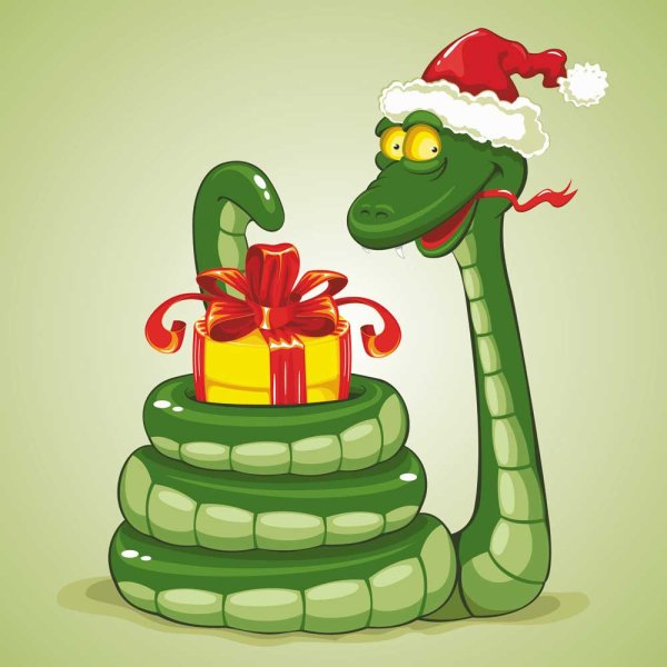 Snake 2013 Christmas design vector graphics 04