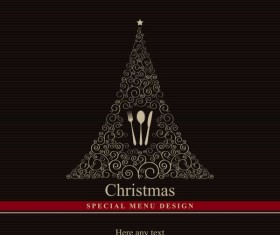 Christmas with Bow Greeting Cards vector 01