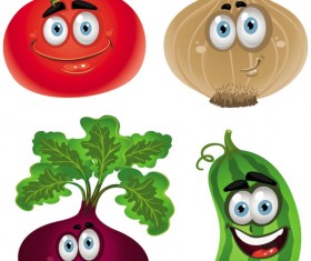 Funny Vegetables mix vector 01