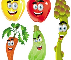 Funny Vegetables mix vector 02