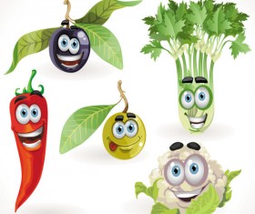 Funny Vegetables mix vector 05