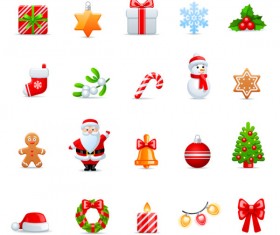 Vivid Christmas icon vector material