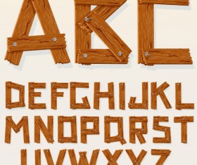 Excellent wooden alphabet design vector 01