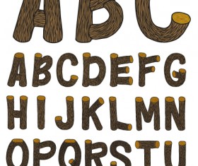 Excellent wooden alphabet design vector 02