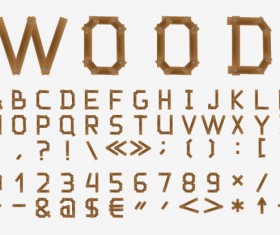 Excellent wooden alphabet design vector 03