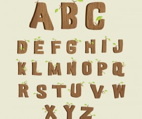 Excellent wooden alphabet design vector 04