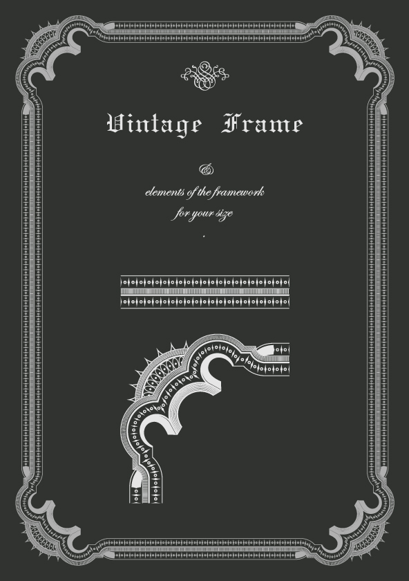 Vintage frames decor elements vector set 01