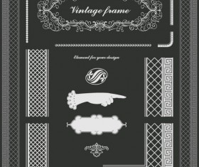 Vintage frames decor elements vector set 02