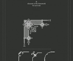 Vintage frames decor elements vector set 03