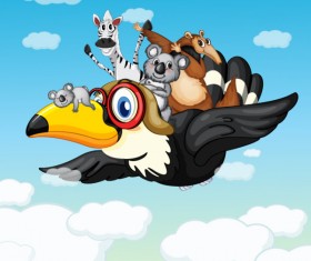 Cute Animals and children cartoon theme vector backgrounds 01