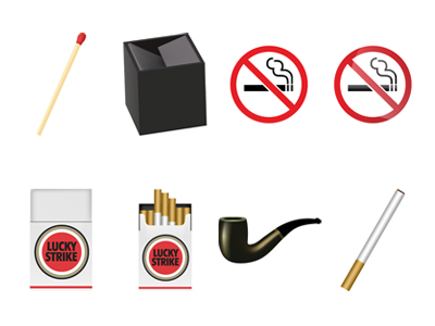 8 kind cigaret elements icon