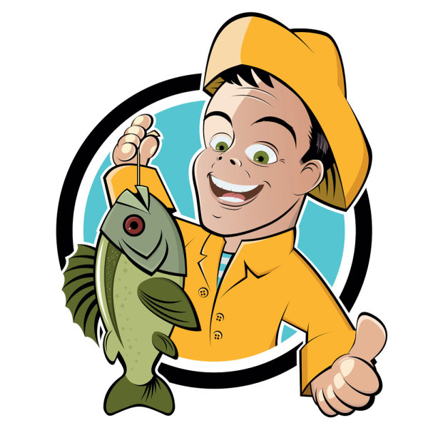 Cartoon of Fishing design vector set 01