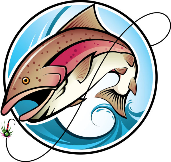 Cartoon of Fishing design vector set 02 free download