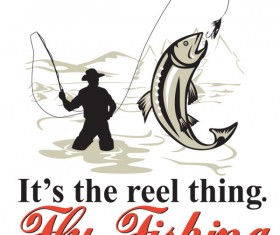 Cartoon of Fishing design vector set 03