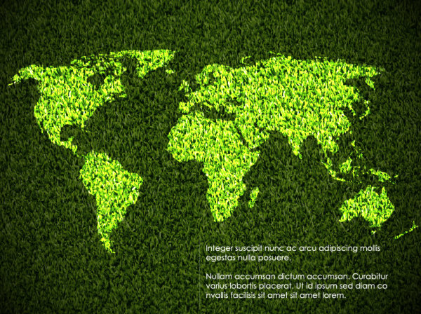 Elements of ecology green template vector set 01