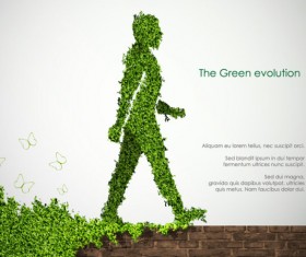 Elements of ecology green template vector set 04