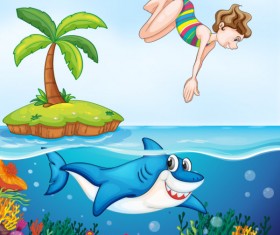 Cute Animals and children cartoon theme vector backgrounds 04