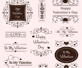 Set of labels and ornaments elements vector 05