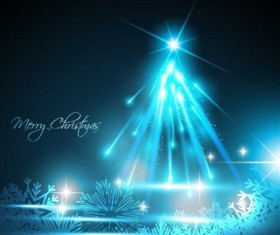 Sparkling Christmas tree design vector 01