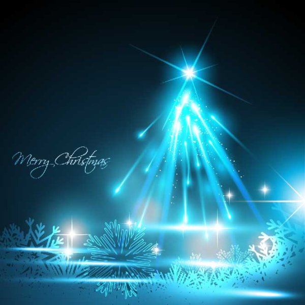 Sparkling Christmas tree design vector 01