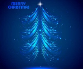 Sparkling Christmas tree design vector 02
