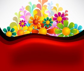 Set of Texture flower vector backgrounds art 01