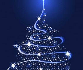 Sparkling Christmas tree design vector 03