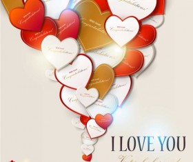 Valentine Day gift cards vector material 05